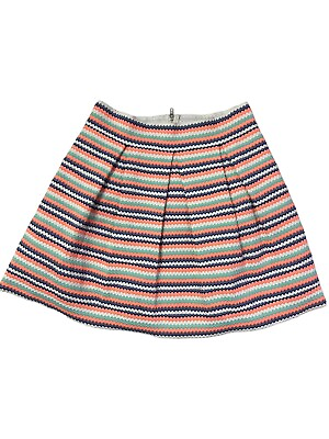 #ad Pleated Flared Skirt By Petit Gateau Stretch Colorful Textured Knit Size Large