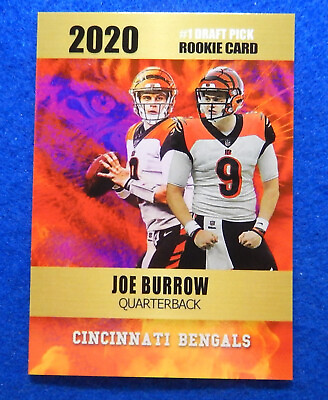 JOE BURROW 2020 Cincinnati #1 Draft Pick Rookie Phemoms Football Card NM 💎
