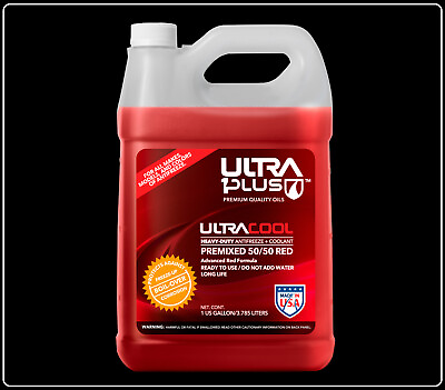 #ad UltraCool HEAVY DUTY Universal Antifreeze Coolant PREMIXED 50 50 RED 1 Gal