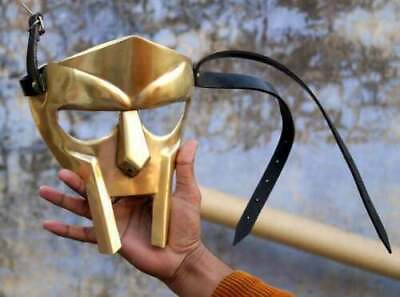 #ad MF Doom Gladiator Mask Mad villain Brass Finish Antique Roll Play Halloween Gift