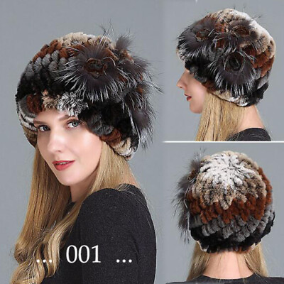 #ad #ad Handmade Women#x27;s Real Rex Rabbit Fur Winter Keep Warm Knit Hat