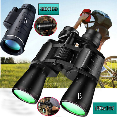 Military Zoom 180x100 Powerful Binoculars Day Low Night Optics Hunting Outdoor