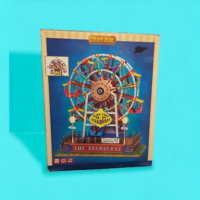 #ad Lemax Village The Starburst Spinning Ferris Wheel Works SEE DESCRIPTION