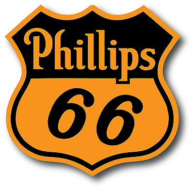 #ad VINTAGE PHILLIPS 66 GASOLINE SUPER HIGH GLOSS OUTDOOR 4 INCH DECAL STICKER
