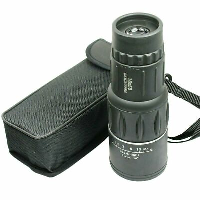 16X52 Monocular Zoom Dual Focus Rubber Armored Telescope for Hunting Camping