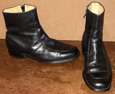 #ad O’Sullivan 01343G3 Vintage Black All Leather Men Zip Side Boots Size 9.5E