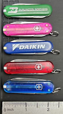 #ad Lot of 5 Victorinox Classic SD Swiss Army Knives Multi colors Logos amp; or Names