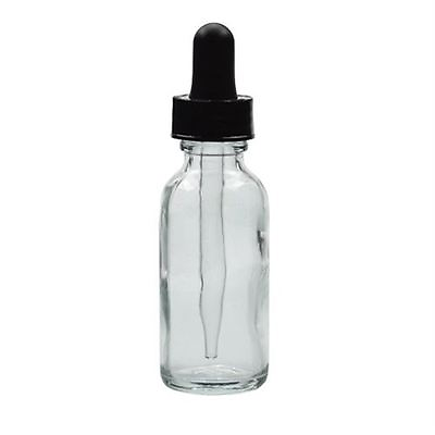 #ad 1oz Clear Glass Bottle with Black Dropper Choose Your Quantity 2 to 48 Bottles