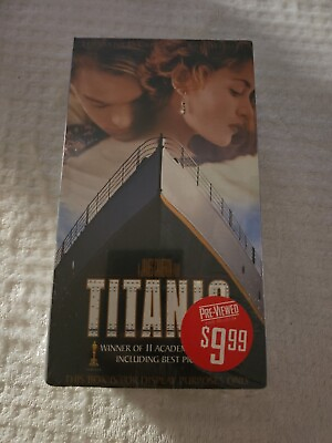 #ad VHS Titanic Movie Set PG 13 Paramount 194 Minutes Previously Viewed