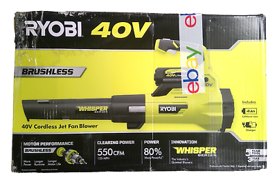 #ad USED RYOBI RY40470 40v Cordless Jet Fan Blower TOOL ONLY READ