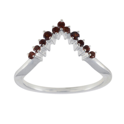 Garnet Fine Silver Ring Genuine Jewelry For Black Friday Gift US