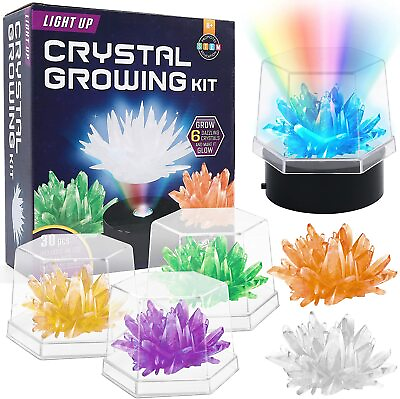 Crystal Growing Science Experimental Kit Light Up Experiments DIY STEM Toy Gifts
