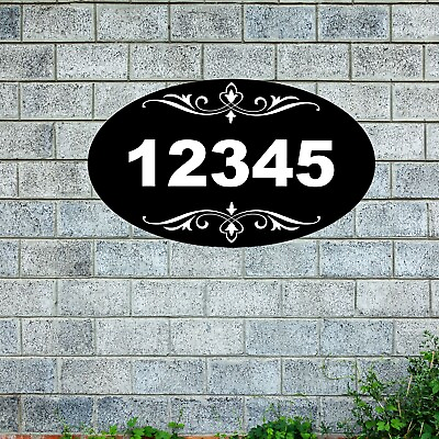#ad Personalized Home Address Sign Aluminum 12quot;x7quot; OVAL House Numbers Plaque