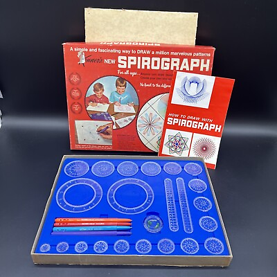 Vintage 1967 Kenner#x27;s New Spirograph #401 1st Edition Complete Ish Read