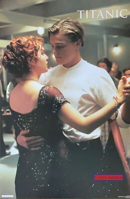 Titanic Jack and Rose Dancing Vintage 1998 Movie Poster 23 x 35