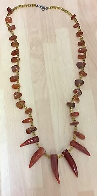 #ad STUNNING GENUINE CARNELIAN AGATE NECKLACES EXCELLENT CONDITION. 26” LONG.88 GR