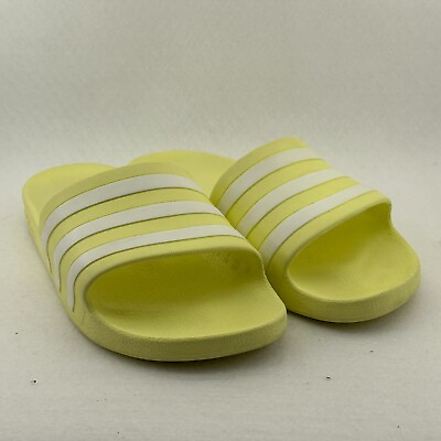 #ad Adidas Adilette W Slides Womens Shoes Pulse Yellow Cloud White Sandals Size 7