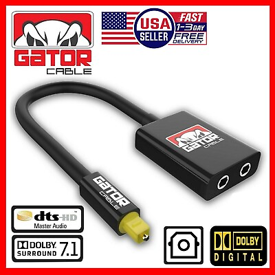 #ad Dual Port Toslink Digital Fiber Optical Adapter Splitter Audio Cable 1 In 2 Out