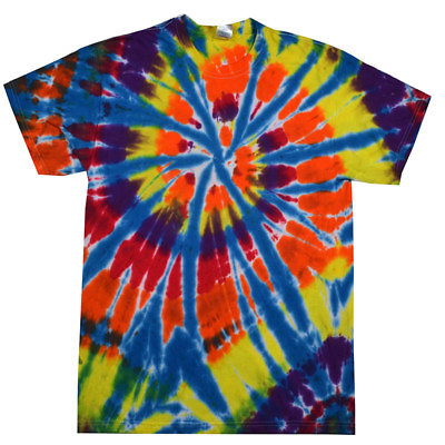 Multi color Spiral Kaleidoscope TIE DYE T SHIRT SIZE Small