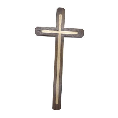 #ad Handicrafts Wooden Wall Cross Christians Cross Vintage Style Black Walnut