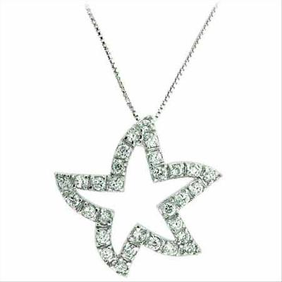 #ad 925 Silver Celebrity Inspired Star Pendant Necklace with Free 18quot; Chain