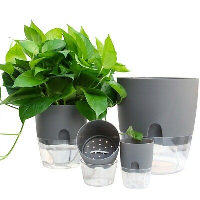 #ad New Durable Plant Pots Flowerpot Lazy Plastic Self Watering Simplicity