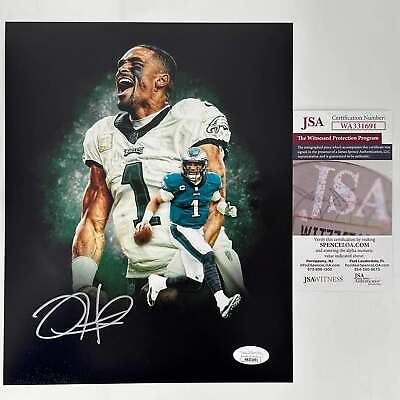 Autographed Signed Jalen Hurts Philadelphia Eagles 8x10 Football Photo JSA COA 1