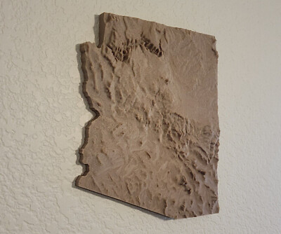 #ad #ad Wooden Topographic map of Arizona 3D Map Geographic Wall Art Relief Map