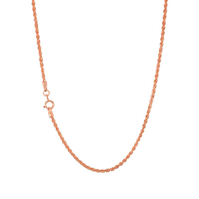 #ad 10K Rose Gold 1.5mm Thin Diamond Cut Rope Chain Pendant Necklace Women 14quot; 26quot;