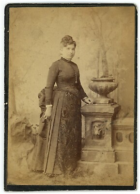 #ad CIRCA 1800#x27;S CABINET CARD Elegant Woman Victorian Dress A Hausold Pittsburgh PA