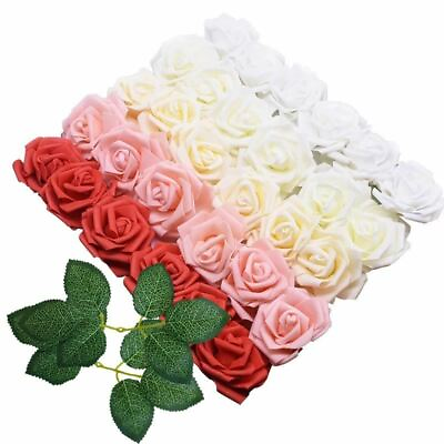 #ad 8CM PE Foam Rose Flowers Head for Home Wedding Decoration Artificial Flowers