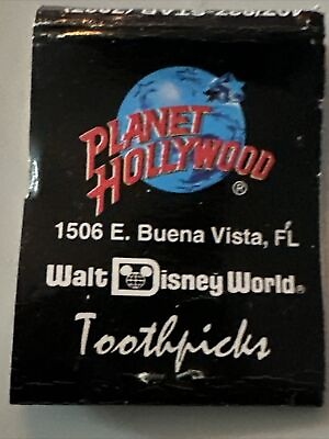 #ad Matchbook Of Toothpicks PLANET HOLLYWOOD. DISNEY WORLD. BURNE VISTA FL.