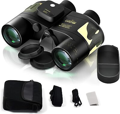 Marine Binoculars 7x50 Waterproof with Compass amp; Rangefinder Military
