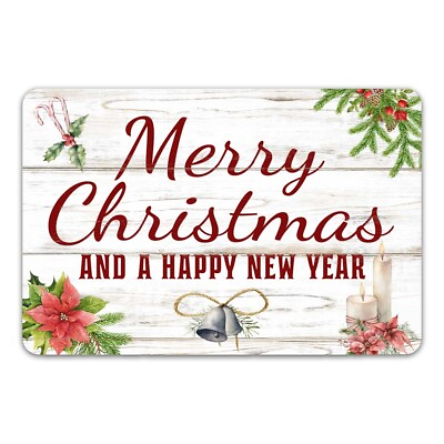 Merry Christmas And A Happy New Year Holiday Theme Metal Sign 108120097004