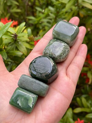 #ad Nephrite Jade Tumbled Stones 1 1.25 Inch Nephrite Jade CrystalsHealing Crystal
