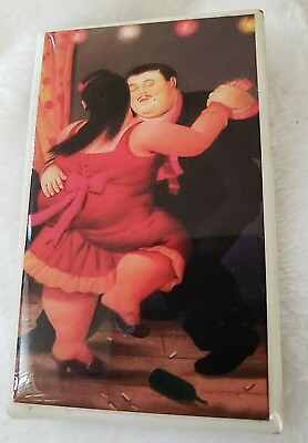 #ad Magnet of Chubby Man and Woman Dancing Retro 3 x 2 inch fat pride Refrigerator