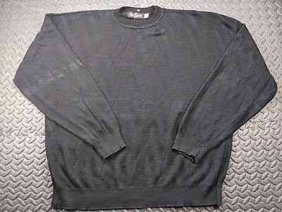 #ad Alan Stuart Sweatshirt Adult 3XL XXXL Black Casual Knit Pattern Pull Over Mens
