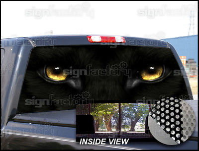 #ad P202 Black Panther Rear Window Tint Graphic Decal Wrap Back Pickup Graphics