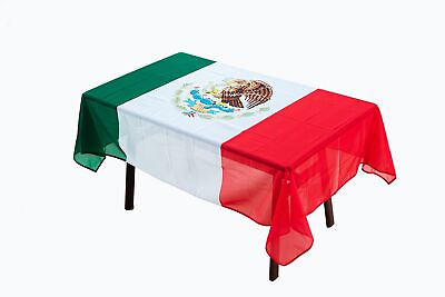 #ad Rectangular Tablecloth Mexico Mexican Flag Tablecloth Fade Resistant Washable...