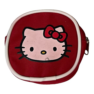 Vintage Sanrio Hello Kitty coin purse Zipper Red White Collector Girls Purse