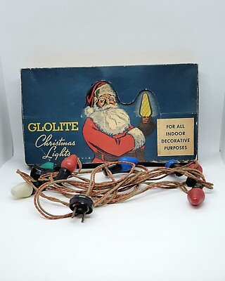 #ad Vintage GLOLITE Christmas Lights NO. 186C