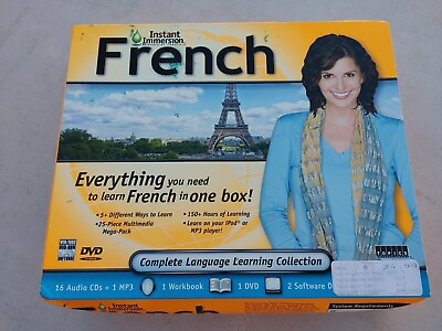 #ad Instant Immersion French 16 CD Lesson Course W Workbook 2 Learning Programs