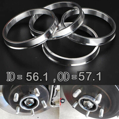 #ad For 57.1 Wheel to 56.1mm Hub Centric Rim Spacer Ring x4 Bearing Stud Balance
