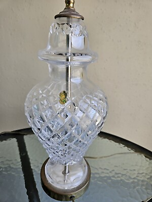 #ad WATERFORD CUT CRYSTAL ALANA URN TABLE LAMP SIGNED 28quot; IRELAND 1960s Sticker