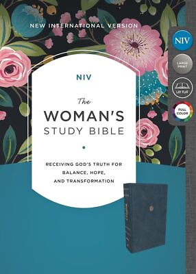 NIV The Woman#x27;s Study Bible Leathersoft Blue Full Color Red Letter Thomas