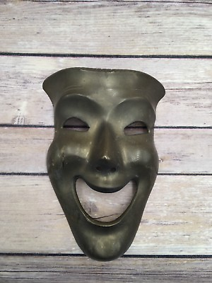 Vintage Solid Brass Wall Hanging Costume Face Mask