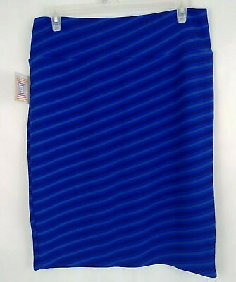 #ad NWT LuLaRoe Cassie Pencil Skirt Blue Striped Size 3XL