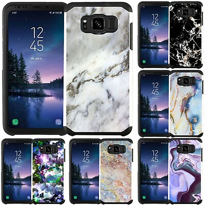 For Samsung Galaxy S8 S8 Plus S8 Active Marble Design Slim Hybrid Case Cover