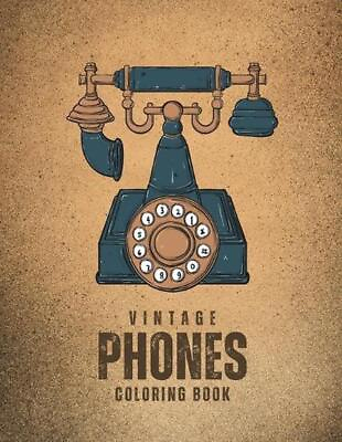 #ad Vintage Phones Coloring Book by Purpley Mesh Paperback Book