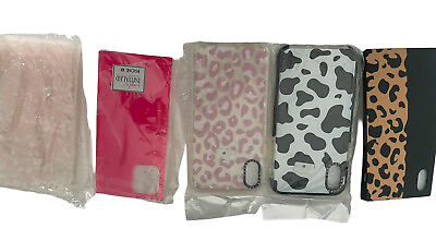 Lot Of XR iPhone Cell Cases Case Leopard Bright Pink Neon Square Case Cow Print